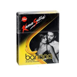 Kamasutra Banana Flavour Dotted Condom - 3pcs Pack(India)